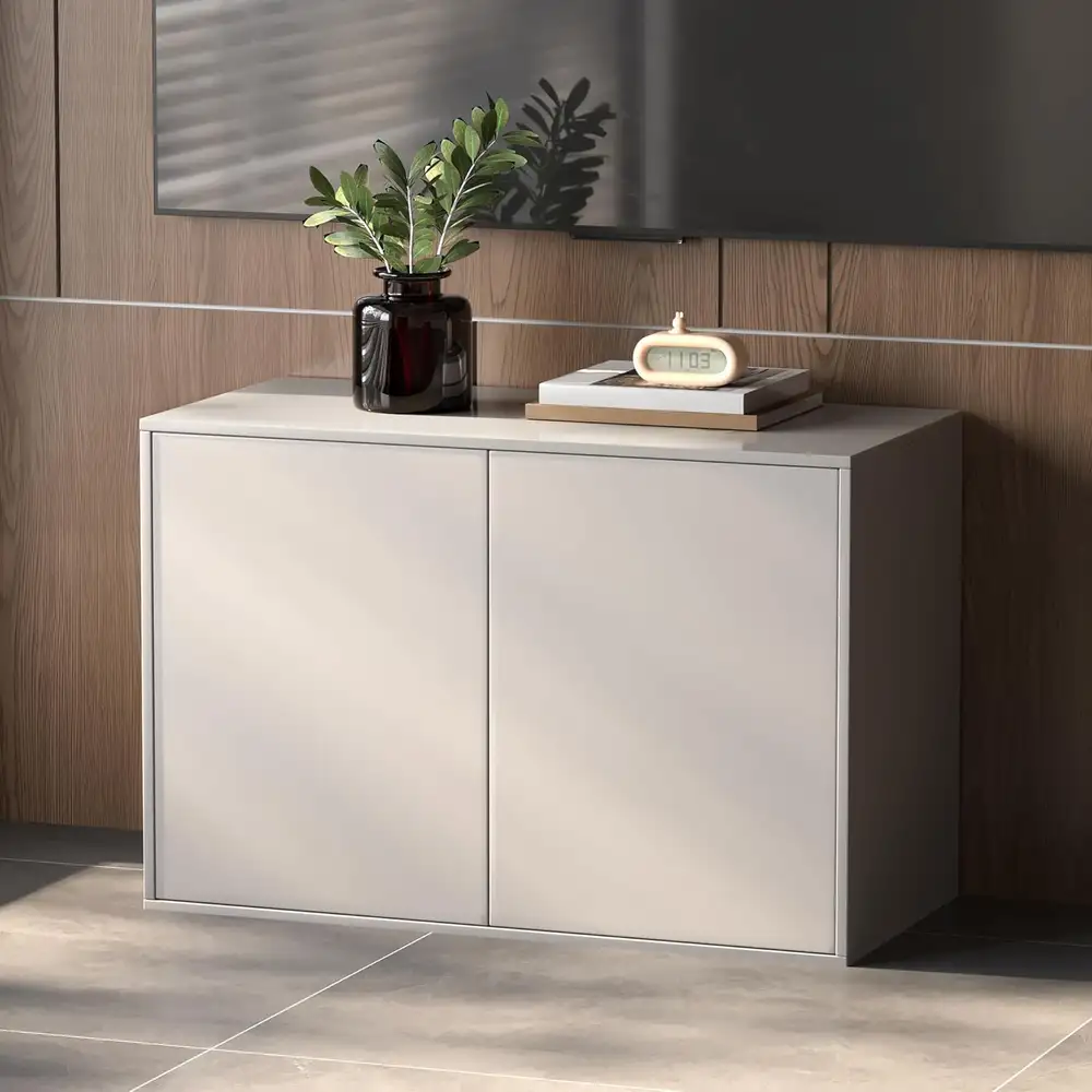 Sideboard mit zwei Türen, Weiß (B)